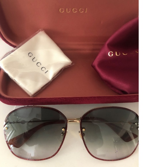 GUCCI Green Gradient Oval Sunglasses main image 14
